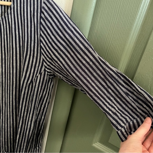 Pyne & smith linen dress (No 20) — navy and dark grey stripe. No flaws. - Picture 2 of 4